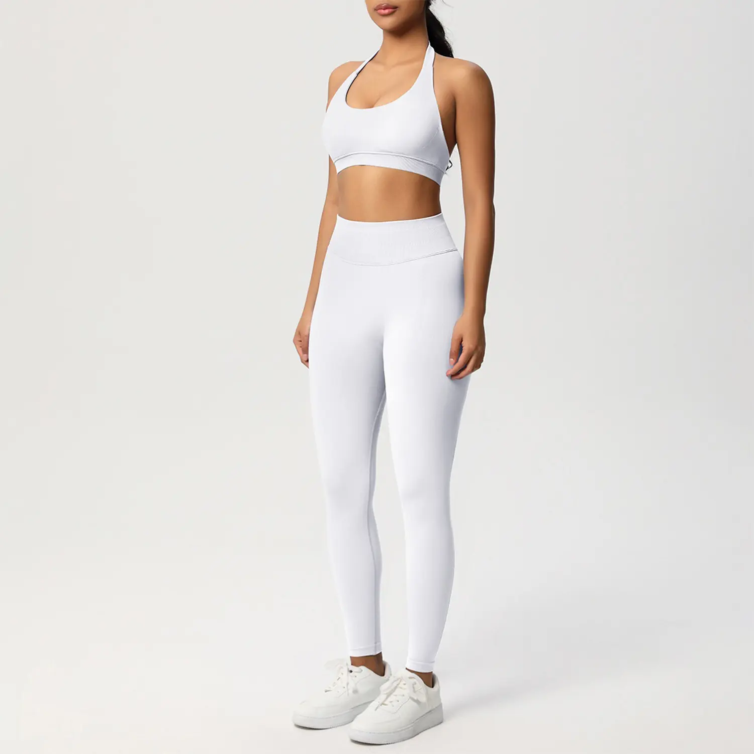 White Aura High-Waist Leggings