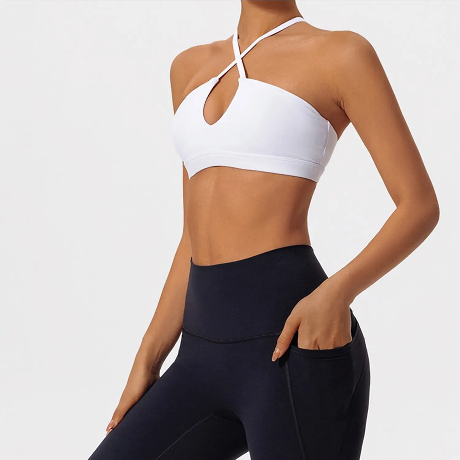 White Halo Crossfront Sports Bra