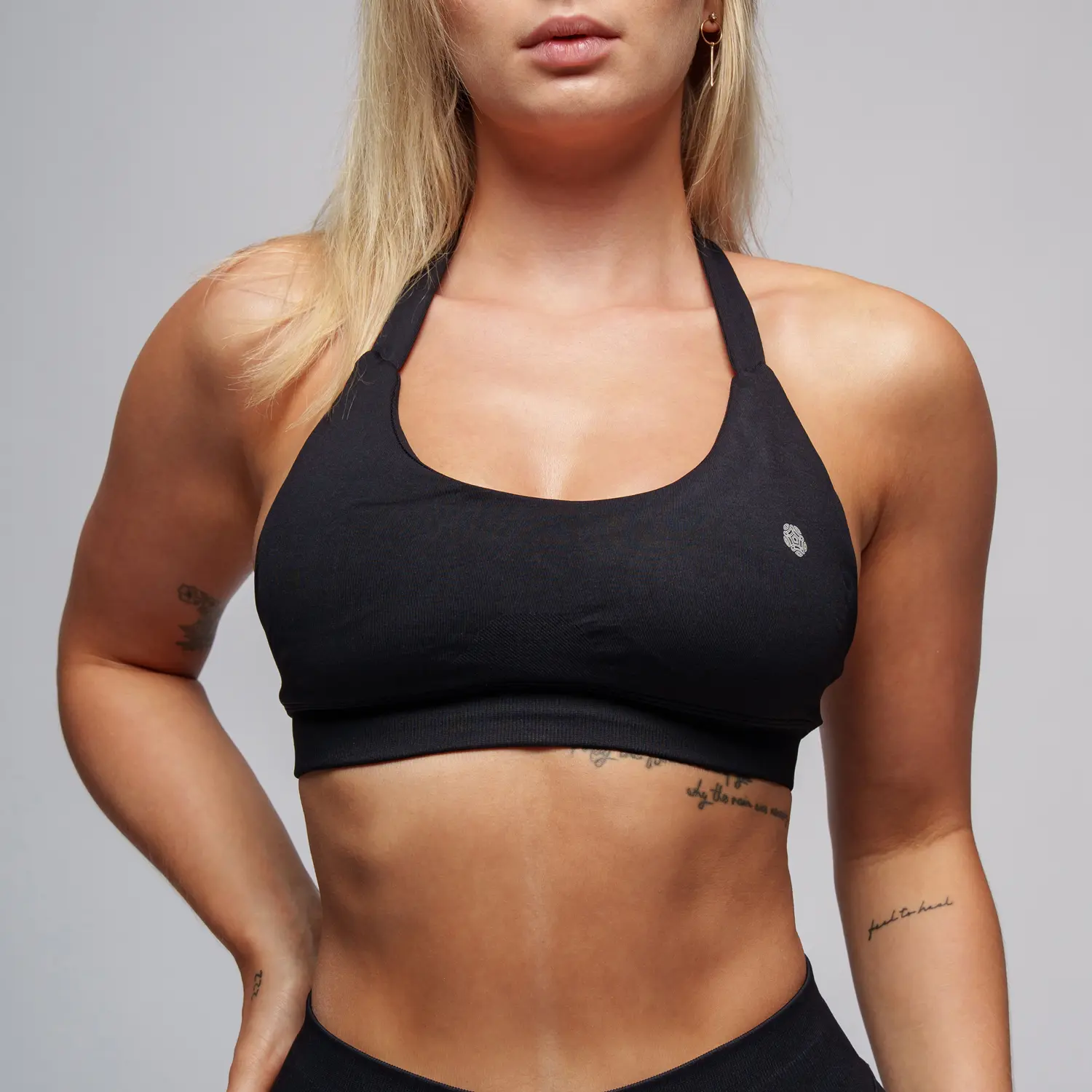 Sports top Black MAYA for women, front view